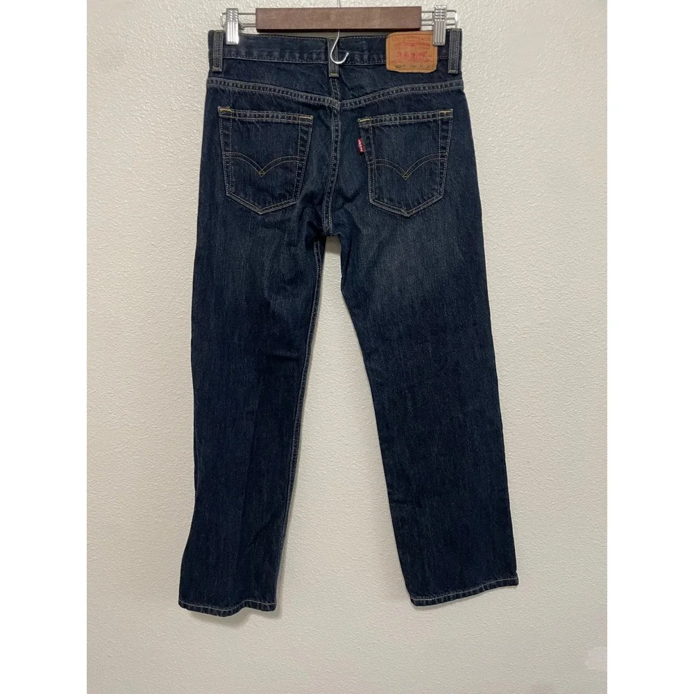 Levi's 505 Regular Straight Jeans Kids 14 27 x 27 Reg Dark Indigo Denim Pants
